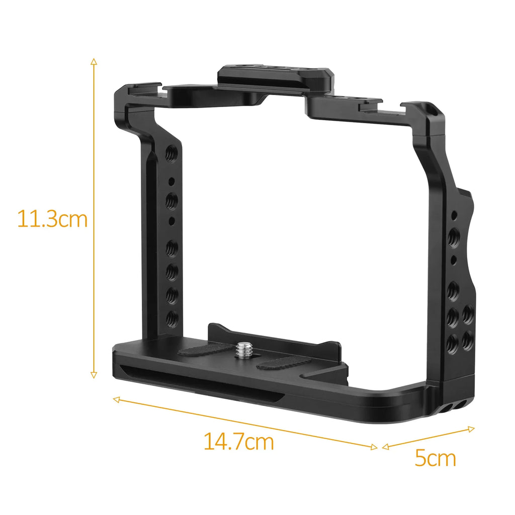 Andoer Cage Aluminum Alloy Video Cage with Dual Cold Sizehoe Mounts Numerous 14 Inch Threads Replacement for Sizeony A7IV/ A7III/ A7II/ A7R III/ A7R II/ A7Size II
