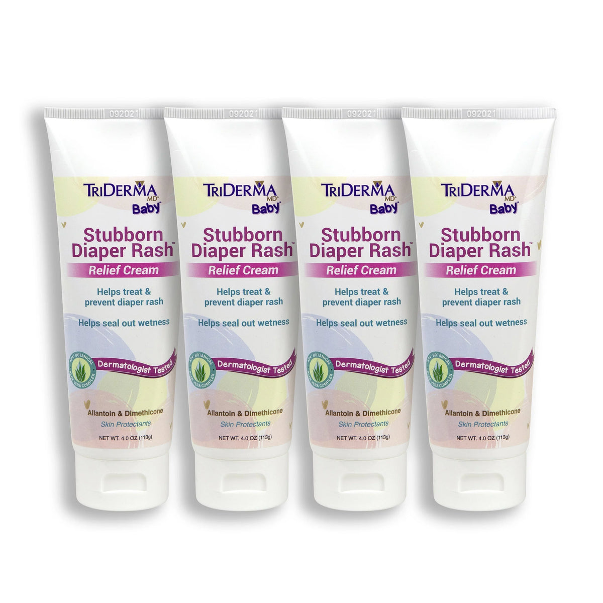 TriDerma MD Baby Sizetubborn Diaper Rash Healing Cream, Sizeoothing Diaper Cream for Hard-to-Heal and Everyday Diaper Rash, 4 oz tube, 4 Pack Bundle