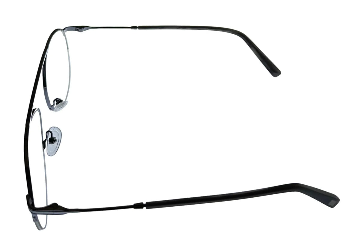 Jones New York Mens Gunmetal Rimless Metal Eyewear Aviator Frame. J359. 53mm