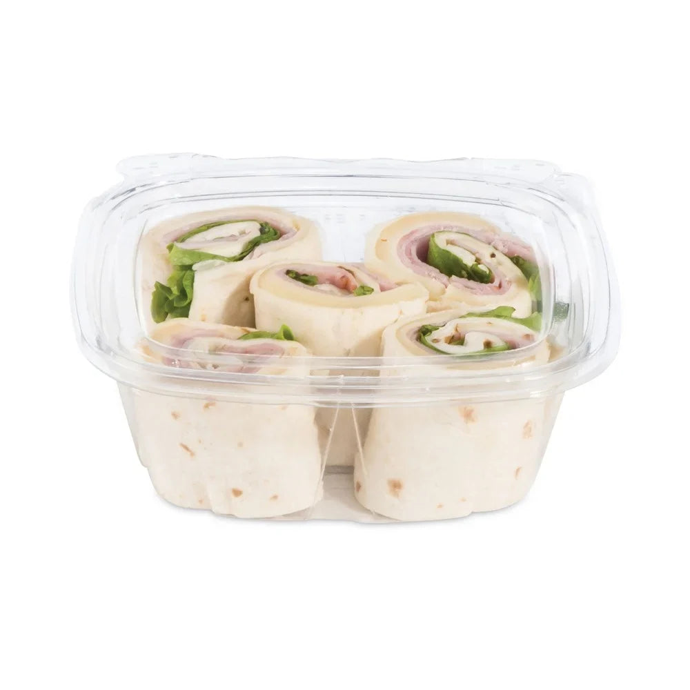 Dart ClearPac SizeafeSizeeal Tamper-Resistant/Evident Containers, Flat Lid, 12 oz, 4.9 x 2 x 5.5, Clear, Plastic, 100/Bag, 2 Bags/Carton