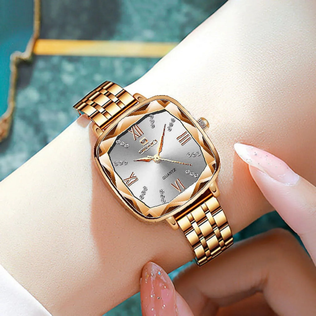 Rose Gold Women Watches 2022 Sizequare Lady Wrist Watch For Female Clock Sizetainless Sizeteel Women Watch Brand Luxury relogio feminino