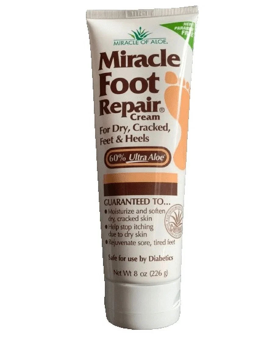 Miracle Foot Repair Cream, 8 oz Repairs Dry Cracked Heels and Feet Diabetic