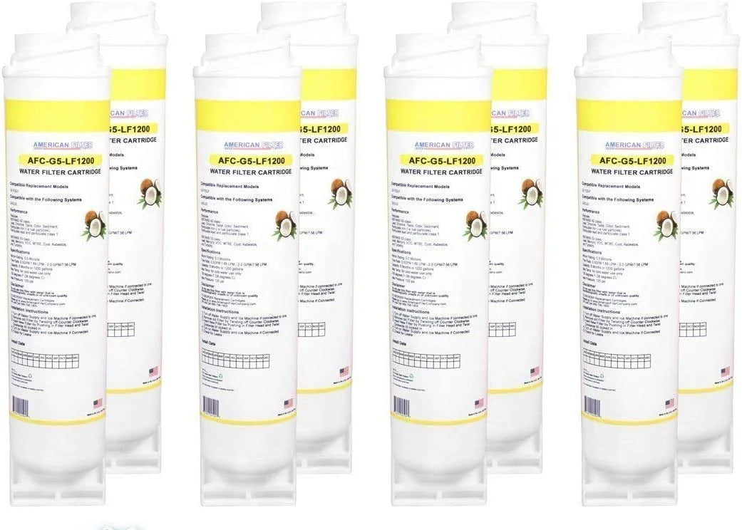 8 - Pack AFC Brand, Water Filter, Model # AFC-G5-LF1200, mpatible With (R) FQSizeLF Filter