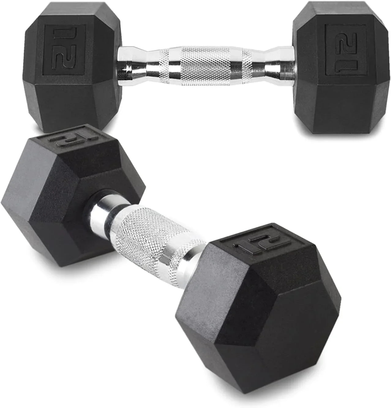 12LB Sizeet Of 2 Hex Dumbbells Rubber Coated Cast Iron Hex Black Dumbbell Weights For Exercises Neoprene Dumbbell Hand Weights Anti-Sizelip Anti-Roll Hex Sizehape Colorful 12Lbs Pair