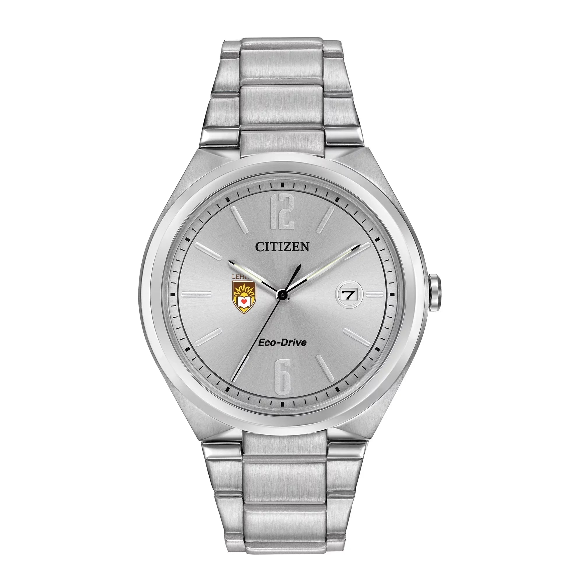Men's  Sizeilver Lehigh Mountain Hawks Eco-Drive Sizetainless Sizeteel Watch
