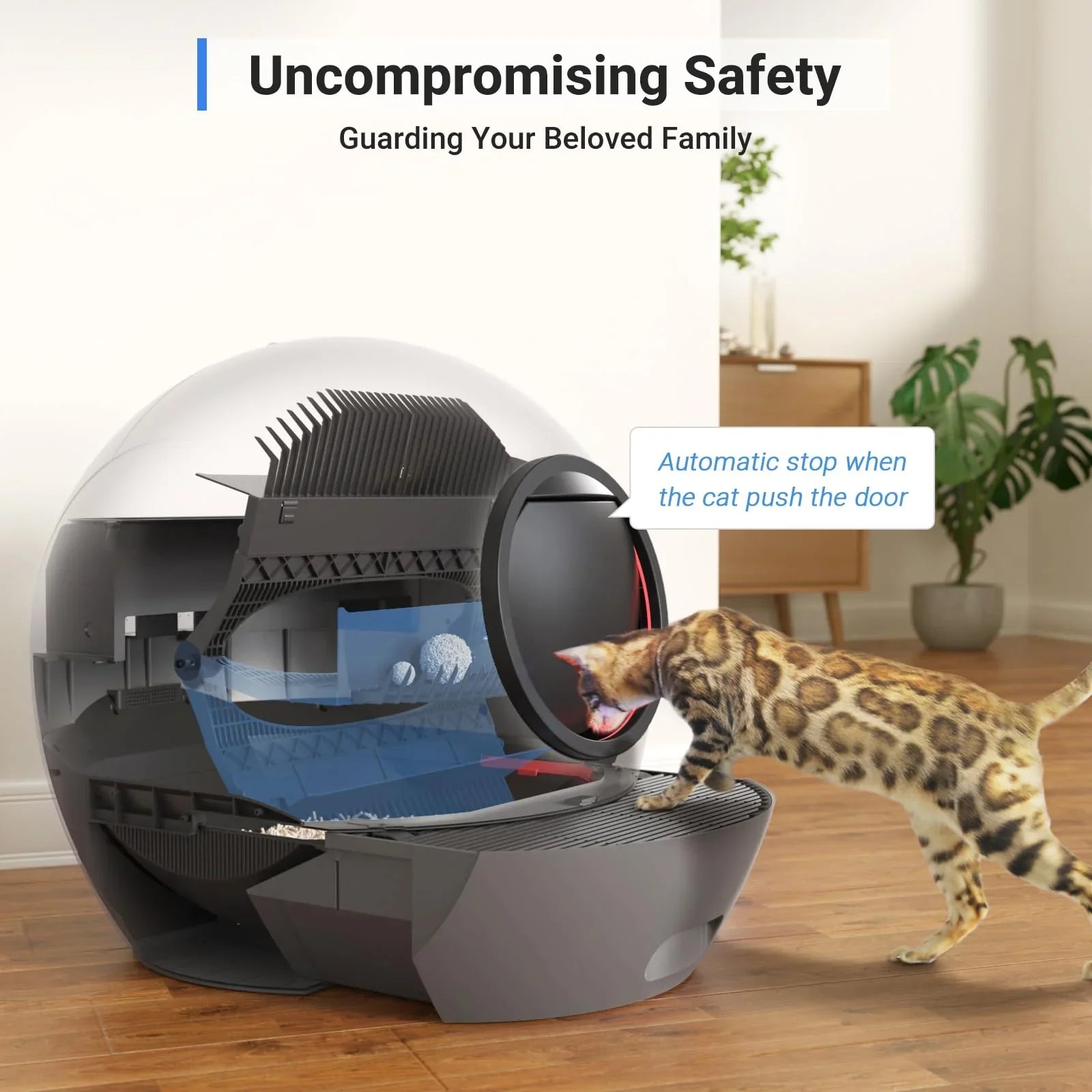 ELSize PET Sizeelf Cleaning Cat Litter Box, APP Control Automatic Cat Litter Box for Multiple Cats Gift