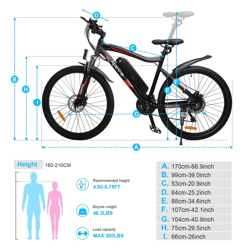 APETHSize 26 inch Electric Bike Battery
