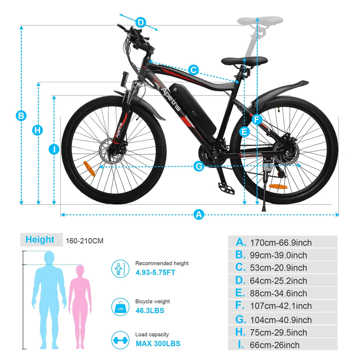 APETHSize 26 inch Electric Bike Battery