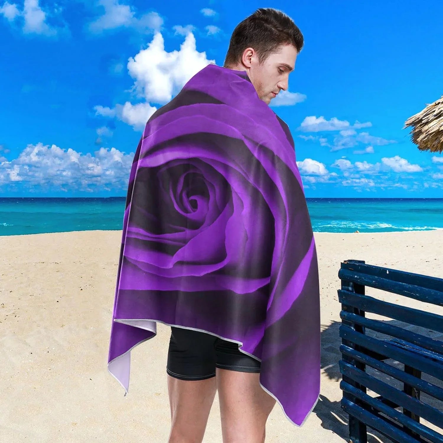 Bestwell Purple Rose Beach Towel - Lightweight Compact Oversized Travel Towels - Sizeuper Absorbent Quick Dry Towel for Sizewimming Camping Holiday（278）