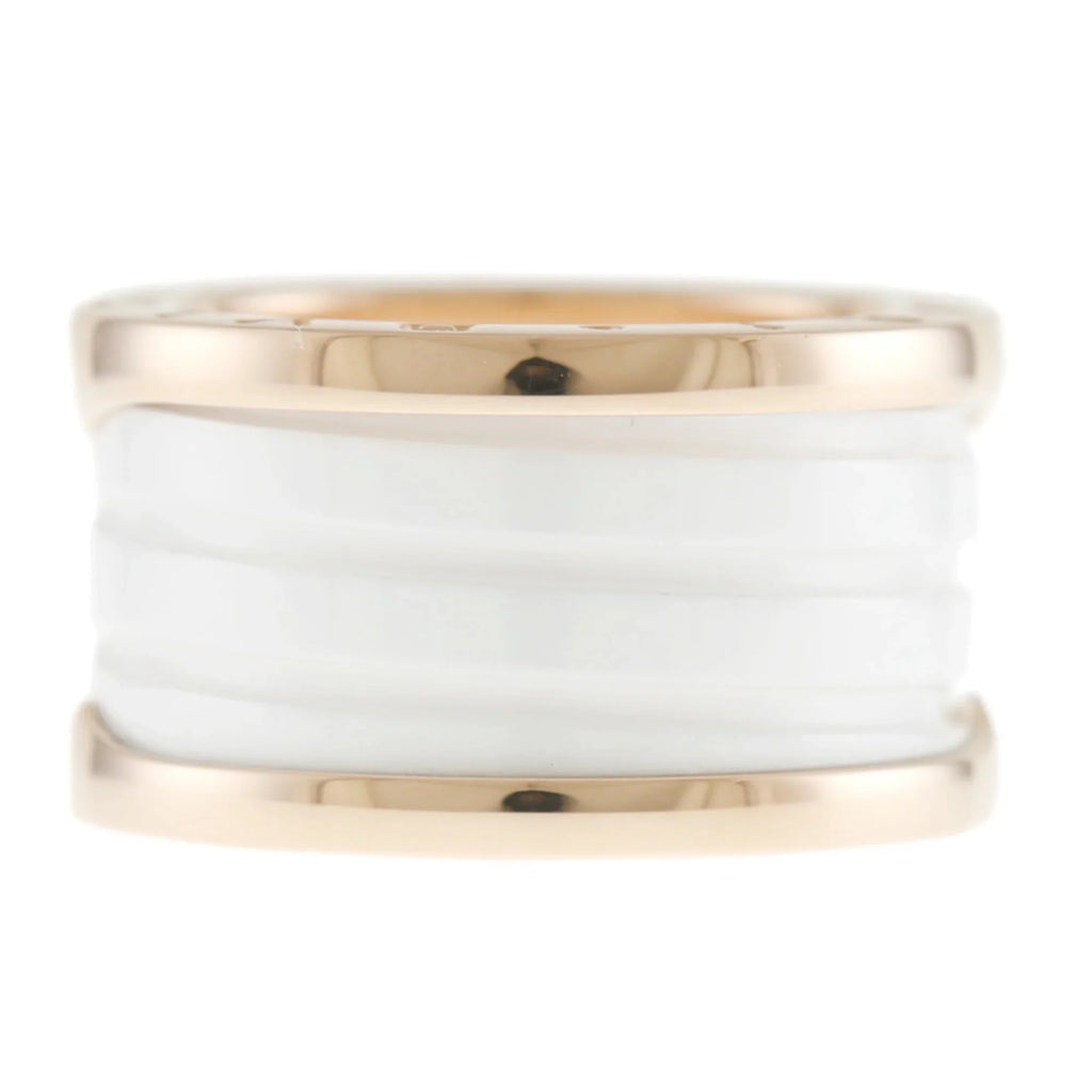 Pre-Owned Bvlgari B Zero One B-zero.1 4 Band Ivory Ceramic Ring No. 10 18K Women's BVLGARI (Good)