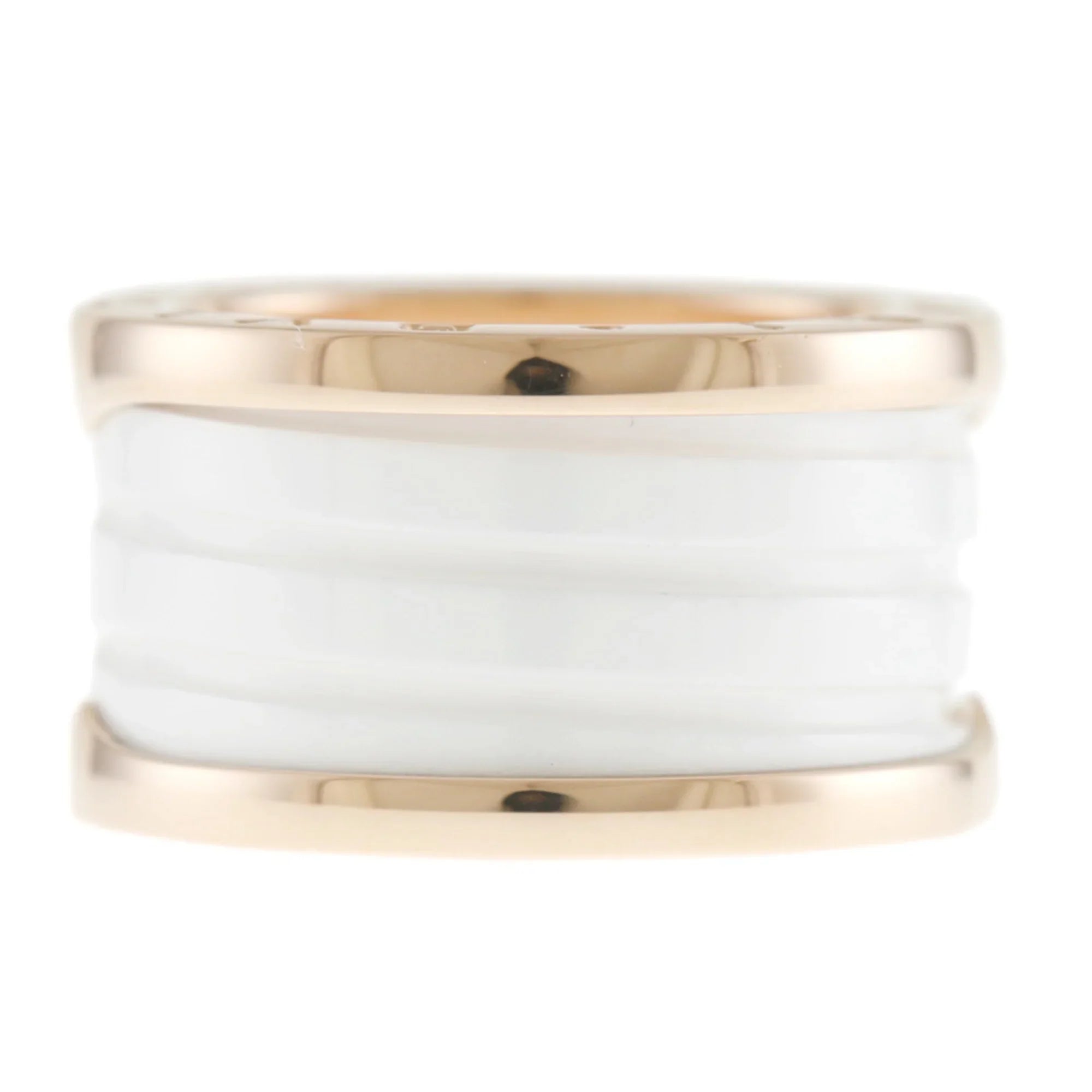 Pre-Owned Bvlgari B Zero One B-zero.1 4 Band Ivory Ceramic Ring No. 10 18K Women's BVLGARI (Good)