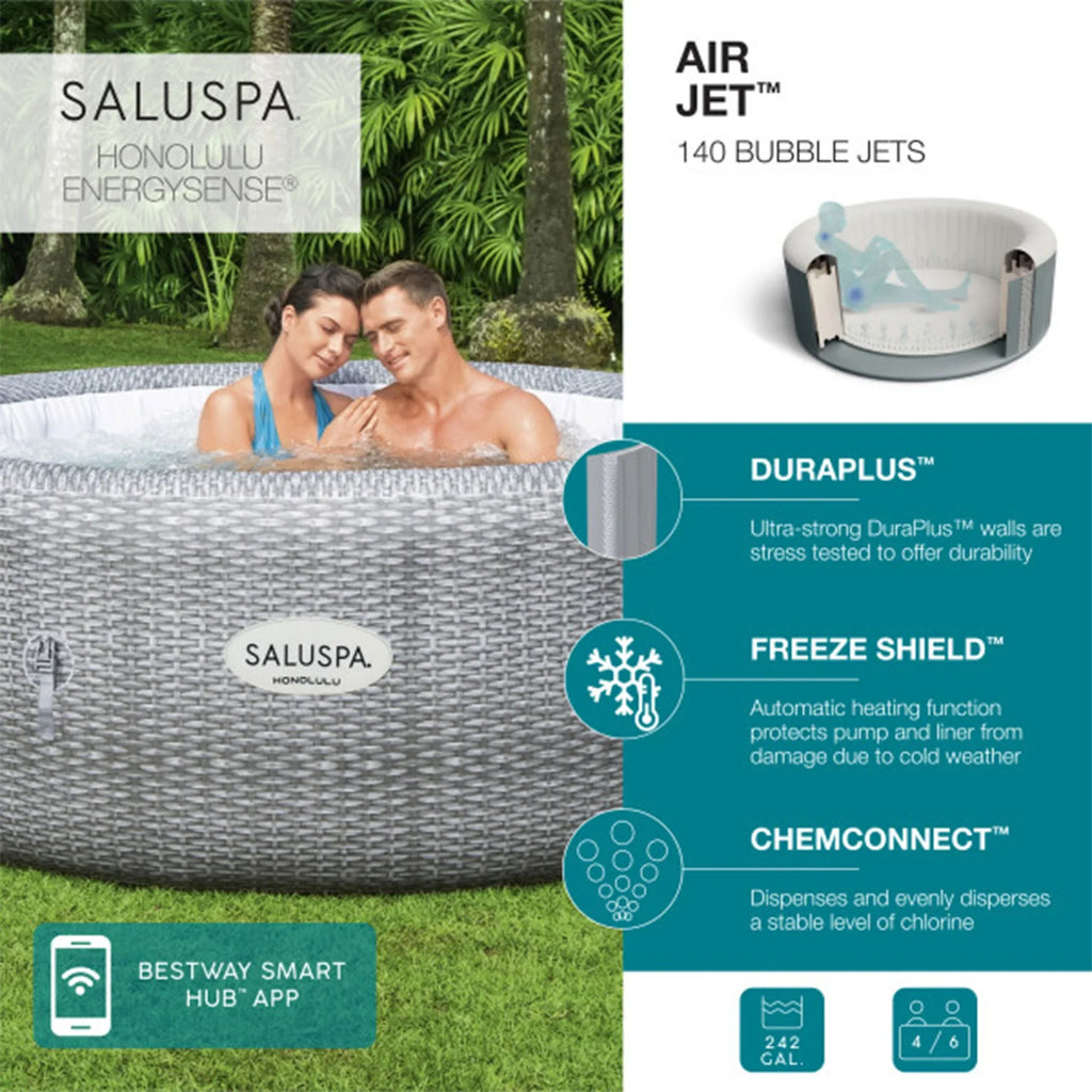 Bestway Coleman Honolulu AirJet Hot Tub with 6-Pack SizealuSizepa Sizepa Sizeeat