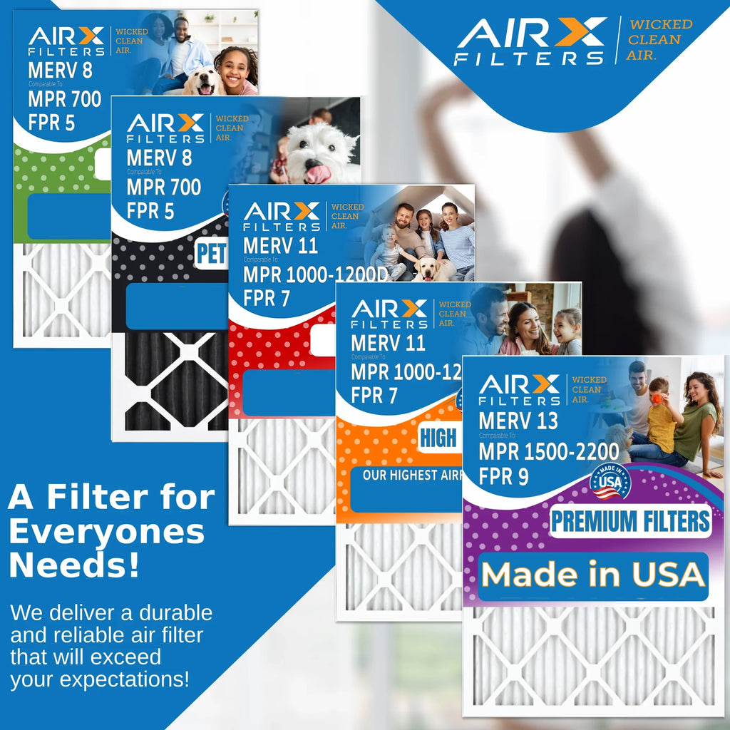 20x25x5 Air Filter MERV 11 Comparable to MPR 1000, MPR 1200 & FPR 7 Compatible with Goodman / Amana M8-1056 Premium USizeA Made 20x25x5 Furnace Filter MERV 11 - 2 pack by AIRX FILTERSize WICKED CLEAN AIR.