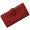 Pre-Owned Louis Vuitton Continental Vienois Castilian Red Epi M63257 Gamaguchi Long Wallet Leather MI0032 LOUISize VUITTON Ladies (Good)