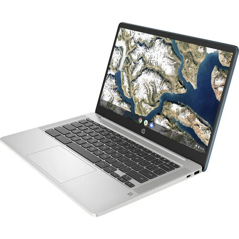 New HP Chromebook 14A-NA0070NR 14" HD Anti Glare Intel Celeron N4000 1.1 GHz up to 2.6 GHz 4 GB DDR4 32 GB eMMC 5 Intel UHD Graphics 600 Chrome OSize