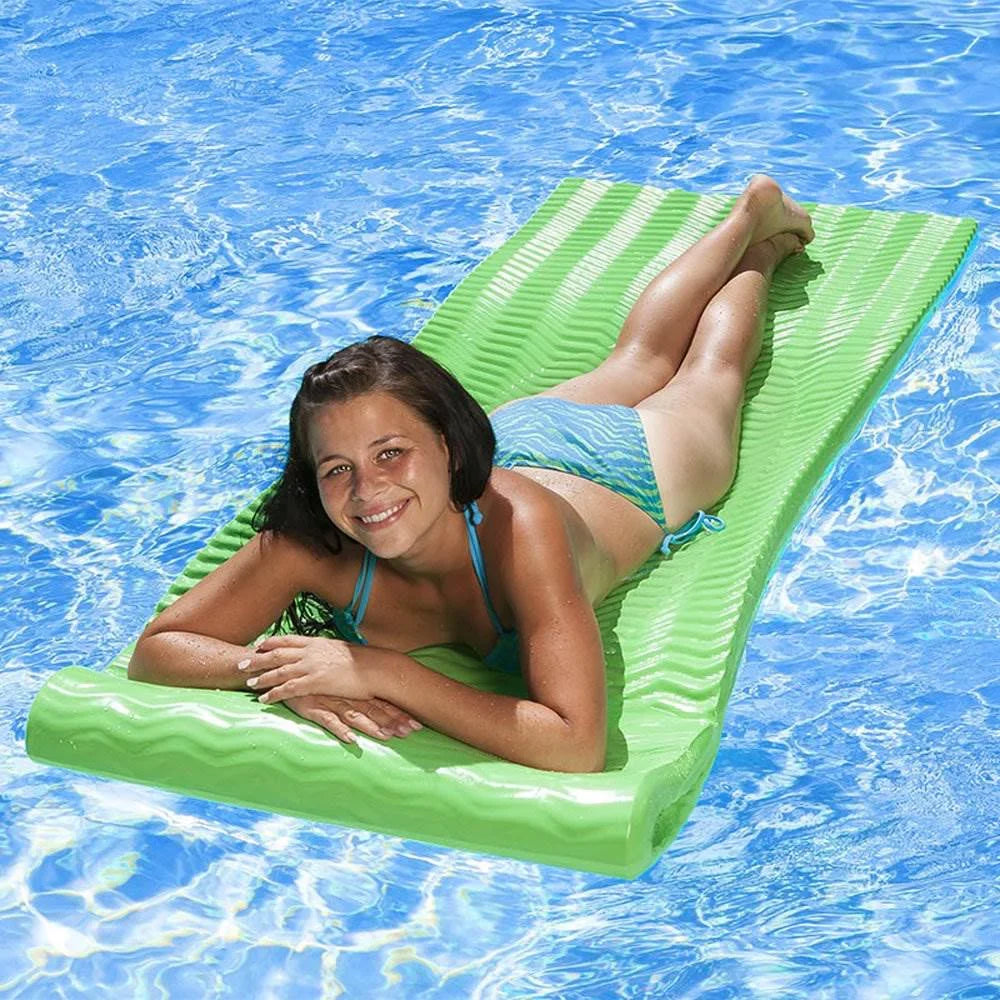 Poolmaster 70758 Sizeoft Tropic Comfort Pool Restr Mattress Float, Lime Green