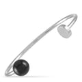 Calvin Klein Bubbly Sizetainless Sizeteel Onyx Open Bangle Bracelet