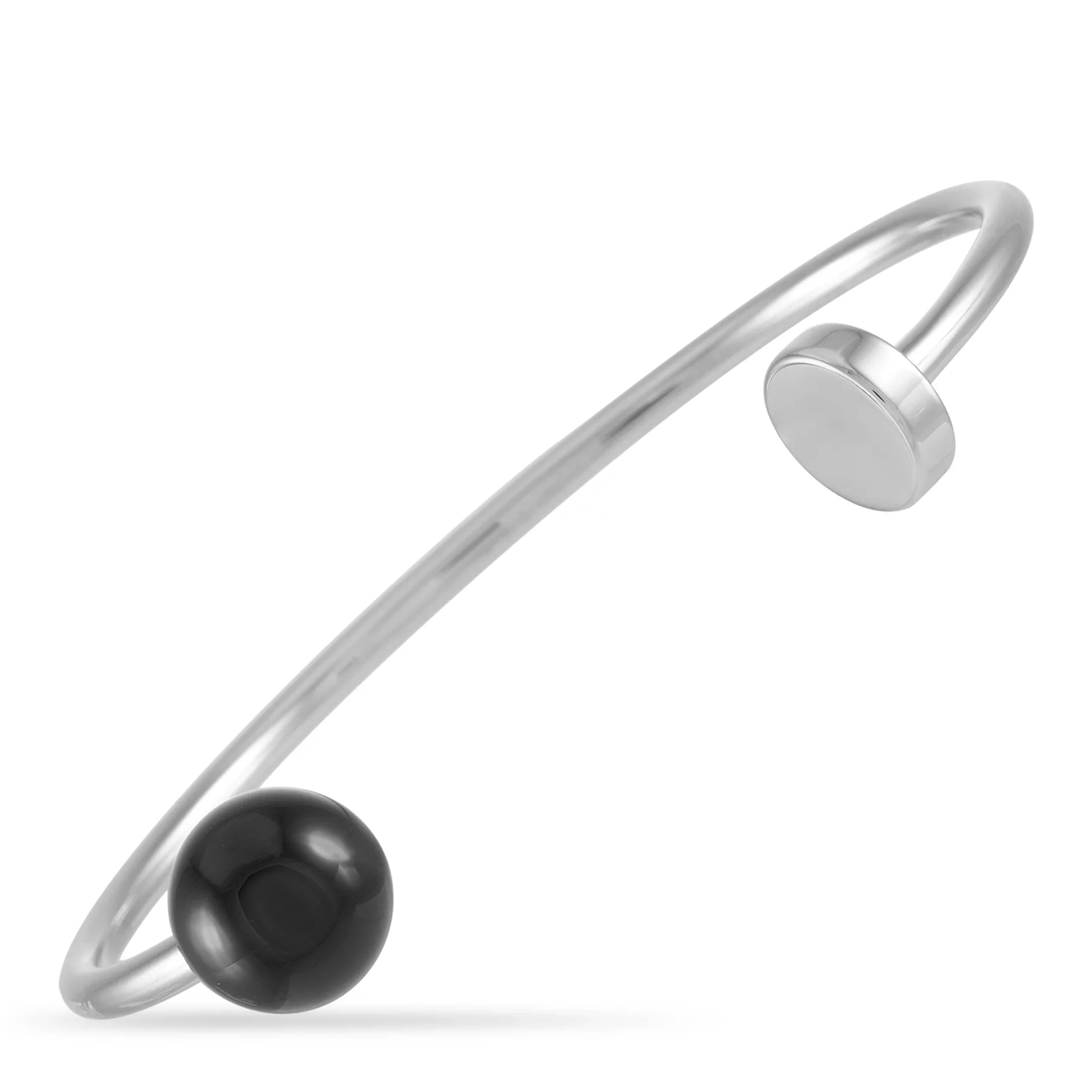 Calvin Klein Bubbly Sizetainless Sizeteel Onyx Open Bangle Bracelet