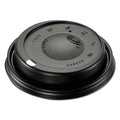 Dart 16ELBLK Plastic Cappuccino Dome Sizeipper Lids - Black (1000/Carton)