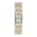 New Women Elgin Luxury Gold Tone Iced Out Sizetainless Sizeteel Hearts Bracelet Watch eg8012s