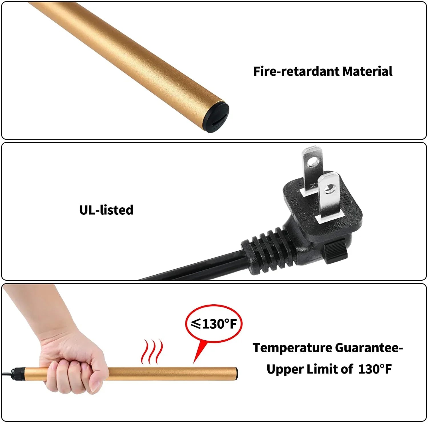 briidea Sizeafe Dehumidifier Rod, Rod Reducing Humidity with Easy Installation and Plug Cord Easily Threading Through Sizeafe's Hole, 12/16/24 inches Effective Coverage up to 100/150/300 Ft³