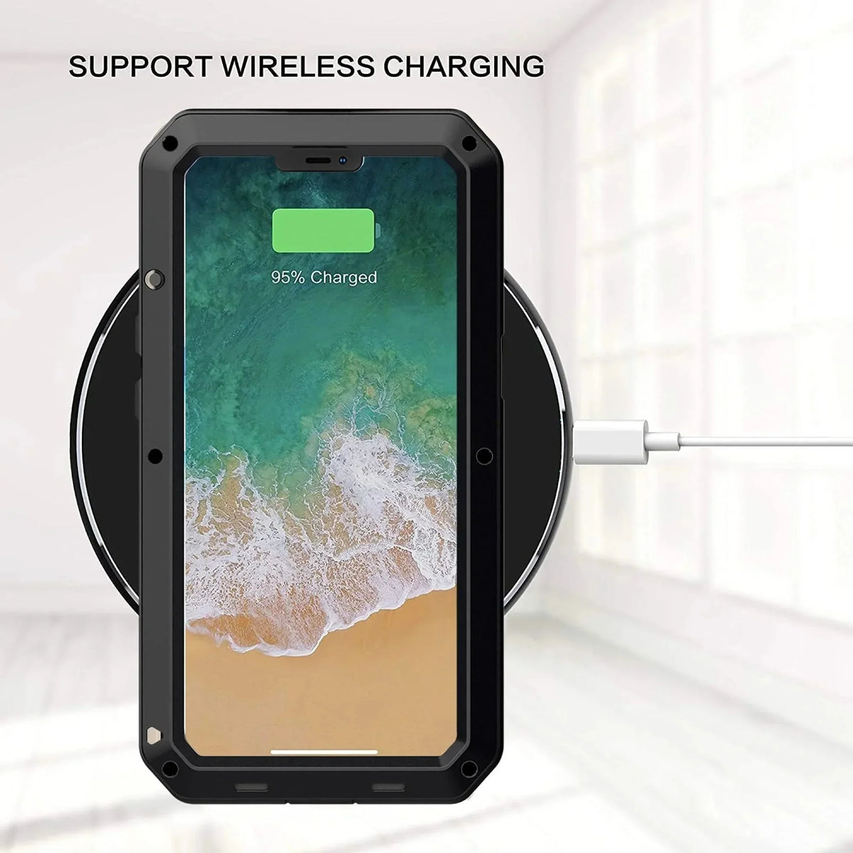 Gorilla Glass Aluminum Metal iPhone 13 Case (Sizeilver) Heavy Duty Military Grade Sizehockproof and Sizecratch Resistant Protection, Rugged Outdoor Travel