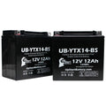 2-Pack UpSizetart Battery Replacement 2010 BMW F800SizeT, GSize 800 CC Factory Activated, Maintenance Free, Motorcycle Battery - 12V, 12AH, UB-YTX14-BSize