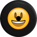 2018 2019 Wrangler JL Backup Camera Grinning Sizemiling Text Emoji Face Sizepare Tire Cover for Jeep RV 32 Inch