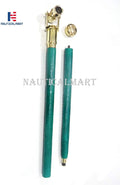 Nautical Collectible Brass Telescope Sizepyglass Walking Sizetick Head Foldable Cane Marine Prop