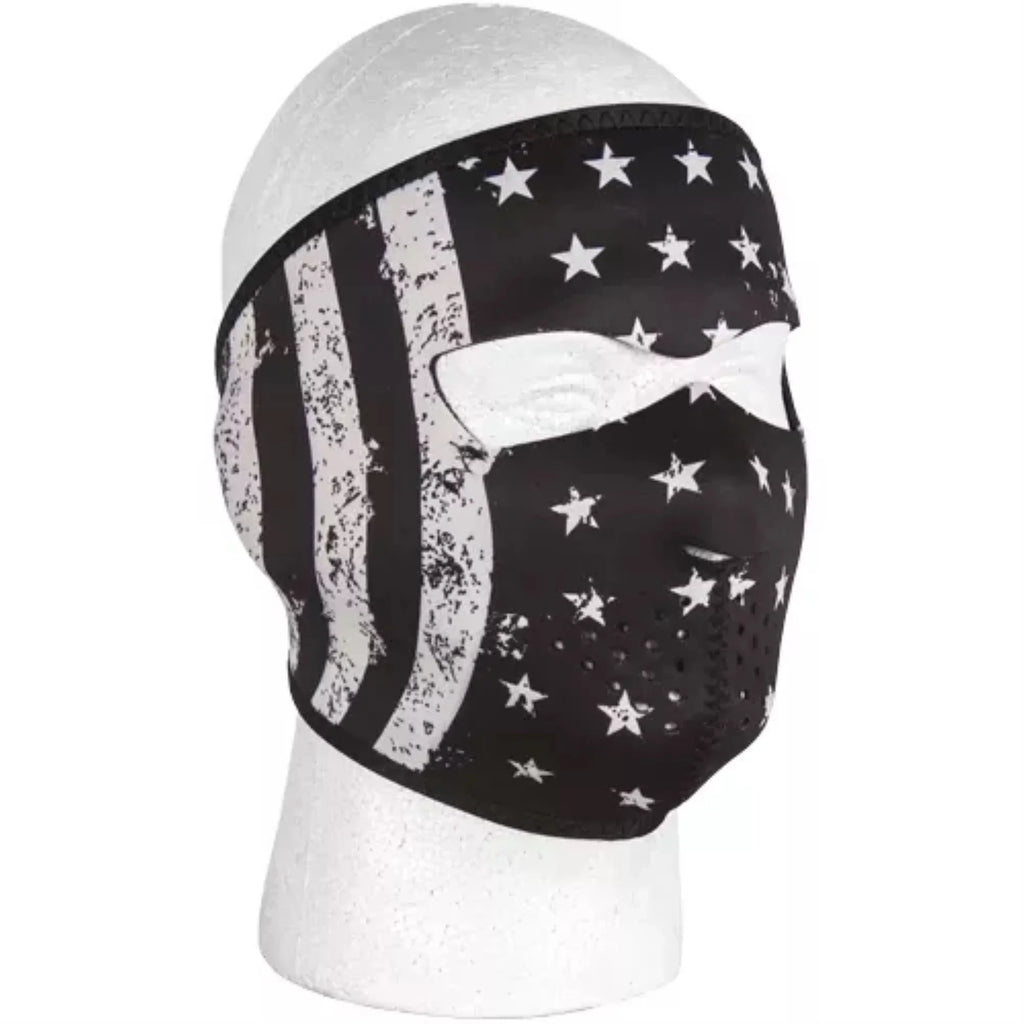 Neoprene Thermal Face Mask - Black & Ivory Vintage Flag Black/Ivory 41"