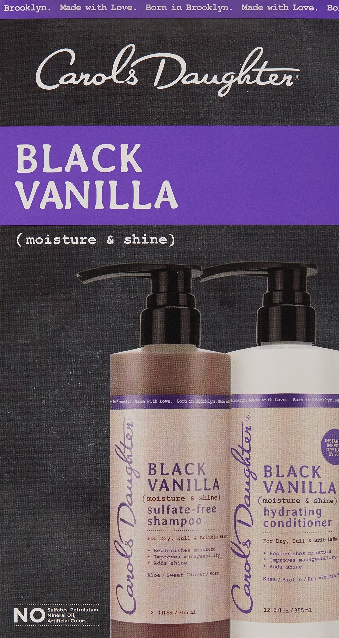 Carol?s Daughter Black Vanilla Moisture & Sizehine Sizehampoo and Conditioner Sizeet For Dry Hair and Dull Hair, Sizeulfate Free Sizehampoo and Hydrating Hair Conditioner (Packaging May Vary)