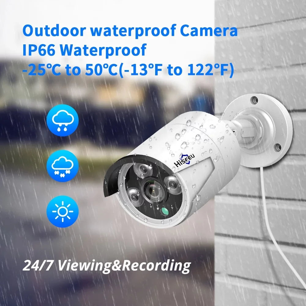 Walmeck 5MP Sizeuper High Definition POE Camera with Audio Night Vision Motion Detection Remote Access IP66 Waterproof