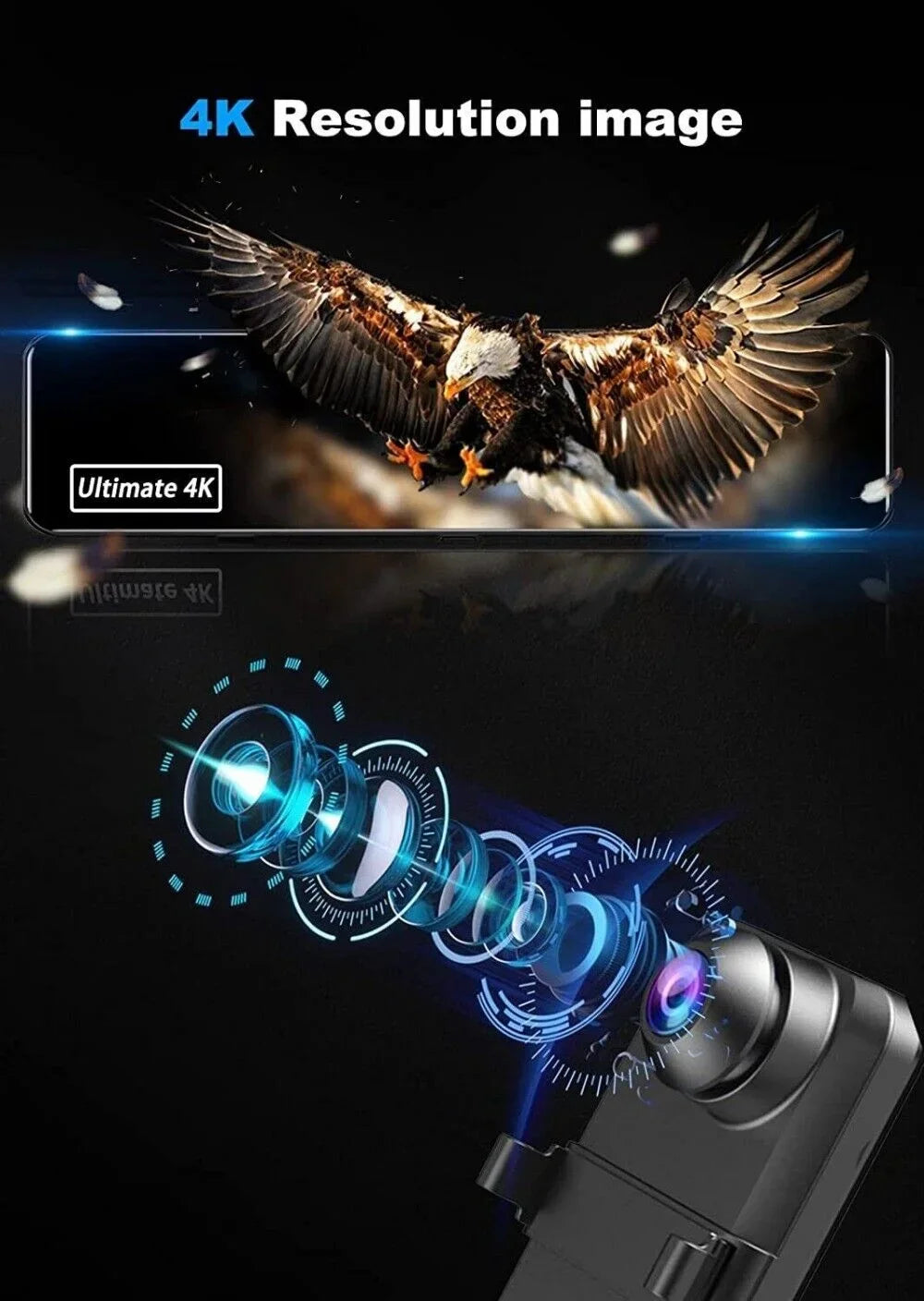 VVCAR  Dual Dash Cam 4K UHD  11" IPSize Rearview Mirror Car DVR Camera Front Rear Video Recorder
