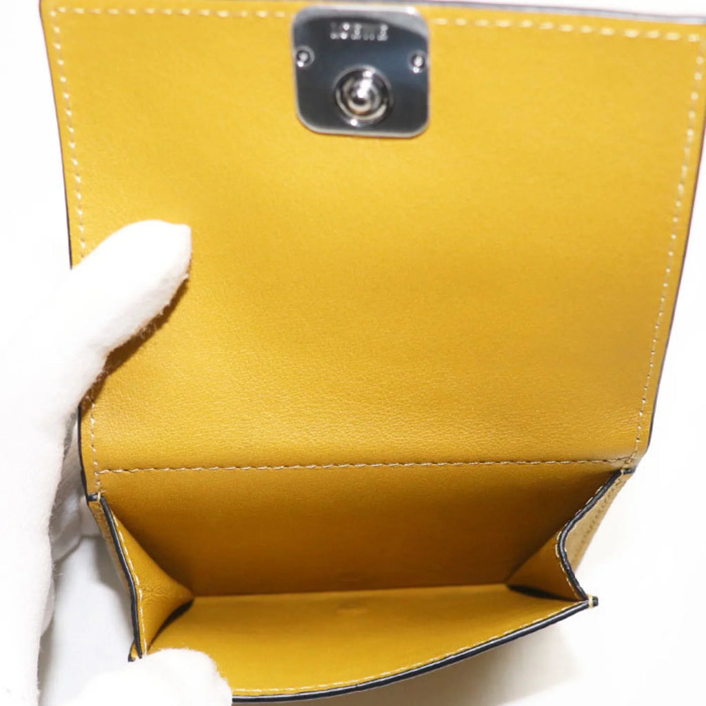 Pre-Owned LOEWE Trifold Wallet Anagram Mustard Color C821TR2X02 8110 Women's (Good)