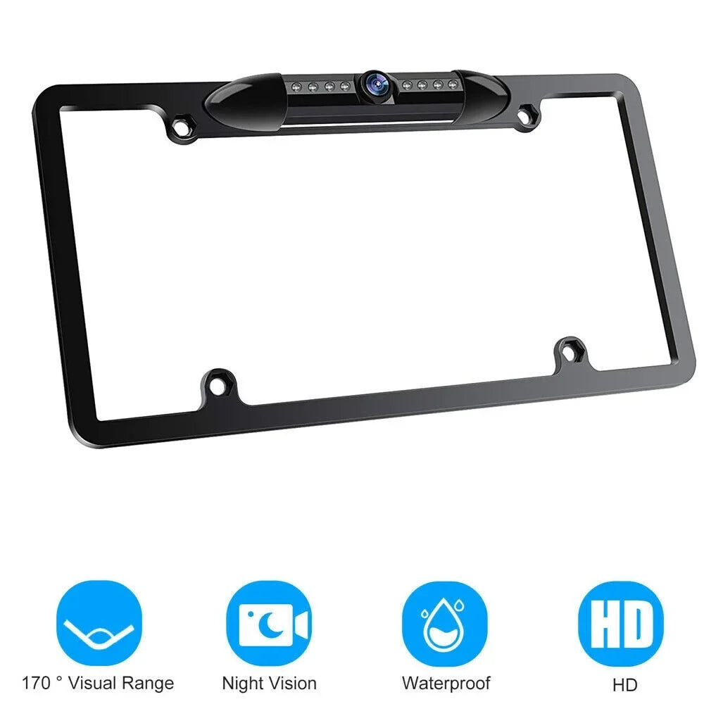 G·PEH HD License Plate Frame Rear View Camera - 8 Upgraded Infrared Lights - Clear Vision - Easy Installation - Black