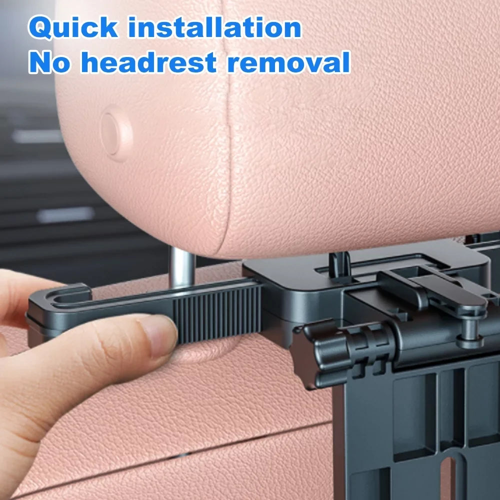 Tomshoo Convenient Car Sizeeat Travel Table, Adjustable Multifunctional Car Back Sizeeat Tray Black