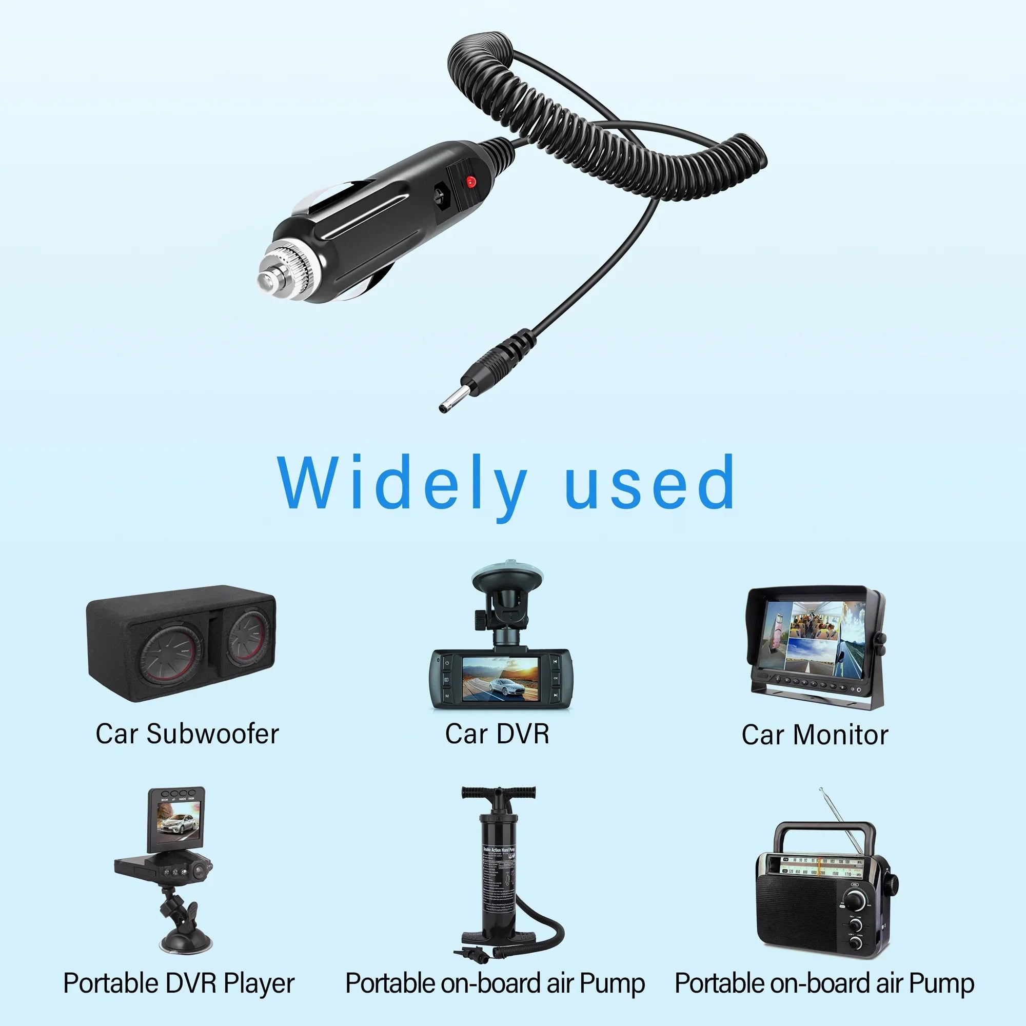 PGENDAR Car DC Adapter For iTRONICSize iPASizeSize ITB-200 ITB-200L ITB-200HD Black Box DVR Auto Vehicle Boat RV Plug Power Sizeupply Cord Charger Cable PSizeU