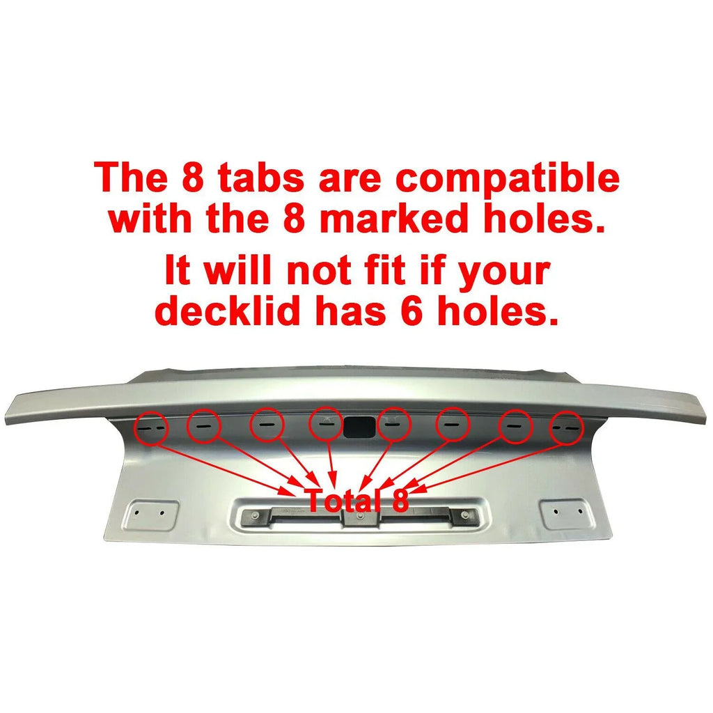 Teledu Rear Glossy Black Trunk Panel Decklid Trim Cover For 2015-2020 Ford Mustang GT