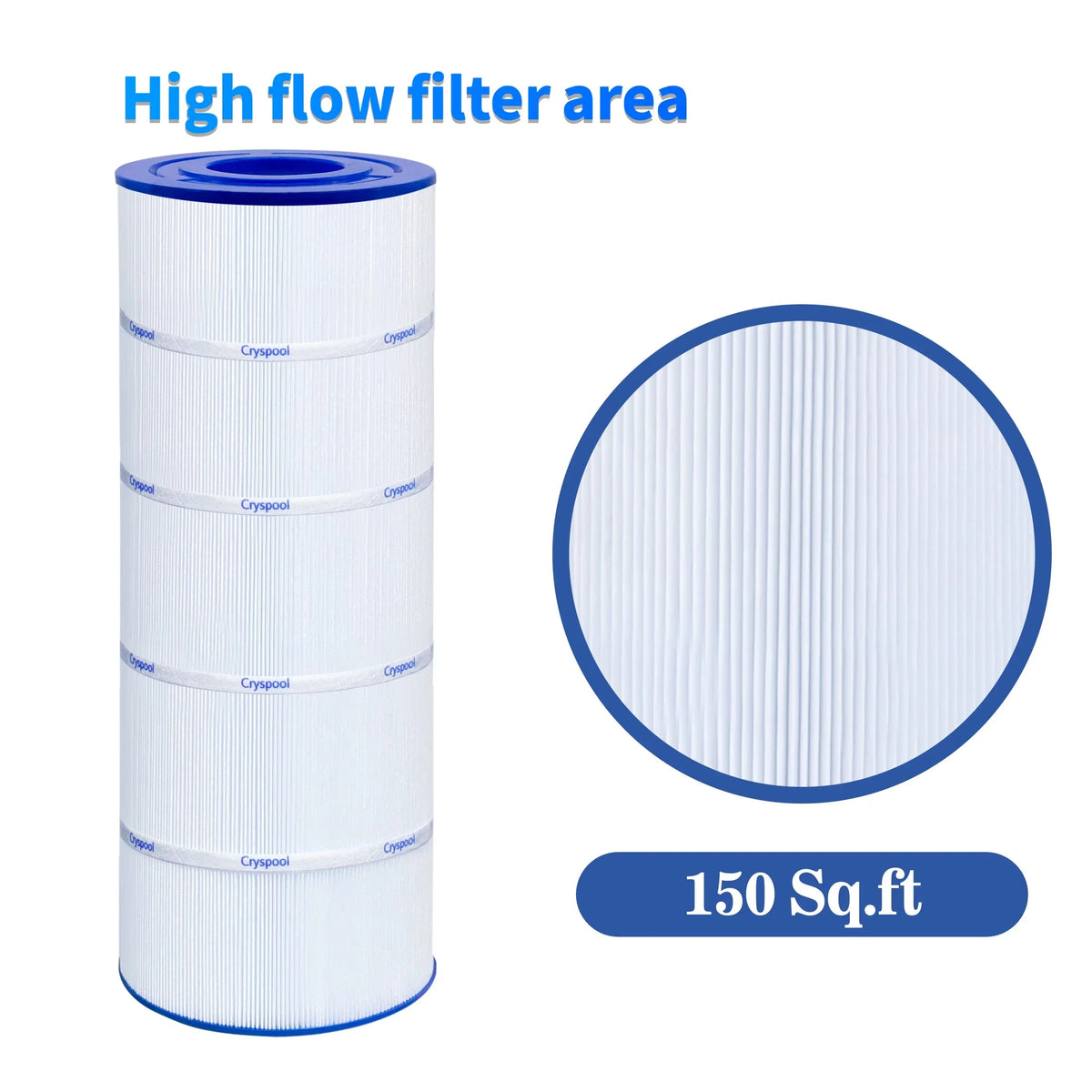 CRYSizePOOL Pool Filter Compatible with Unicel C-8414, Filbur FC-1287,PWWCT150,PJANCSize150, 150 sq. Ft, 1 pack