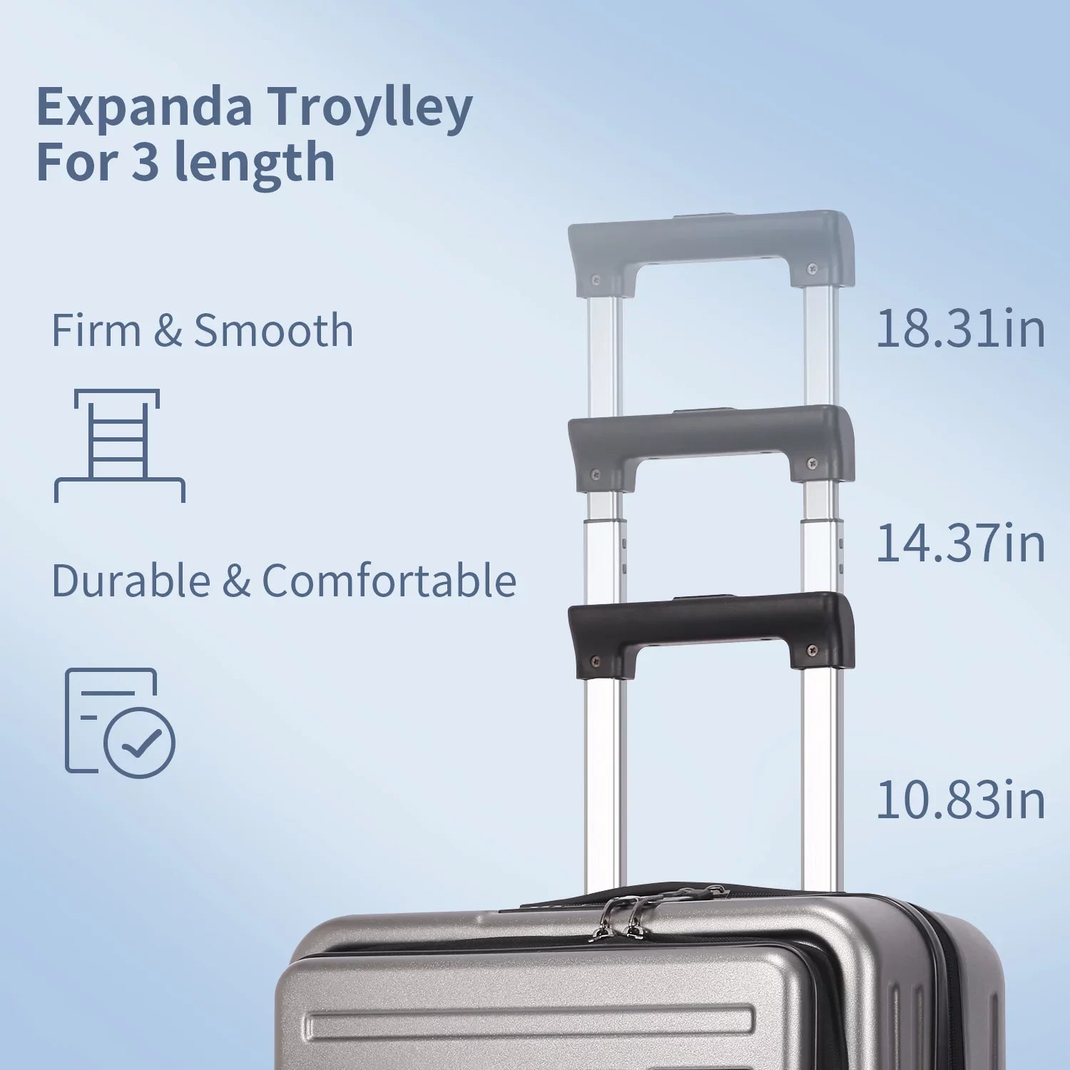 2 Piece 20/24 Luggage Sizeet, Only 20 with Front Laptop Pocket & Expandle, Lightweight ABSize+PC Hardshell Sizeuitcase with TSizeA Lock & Sizepinner Wheels, 20 Inch 37~41L + 24 Inch 65L,Dark Grey