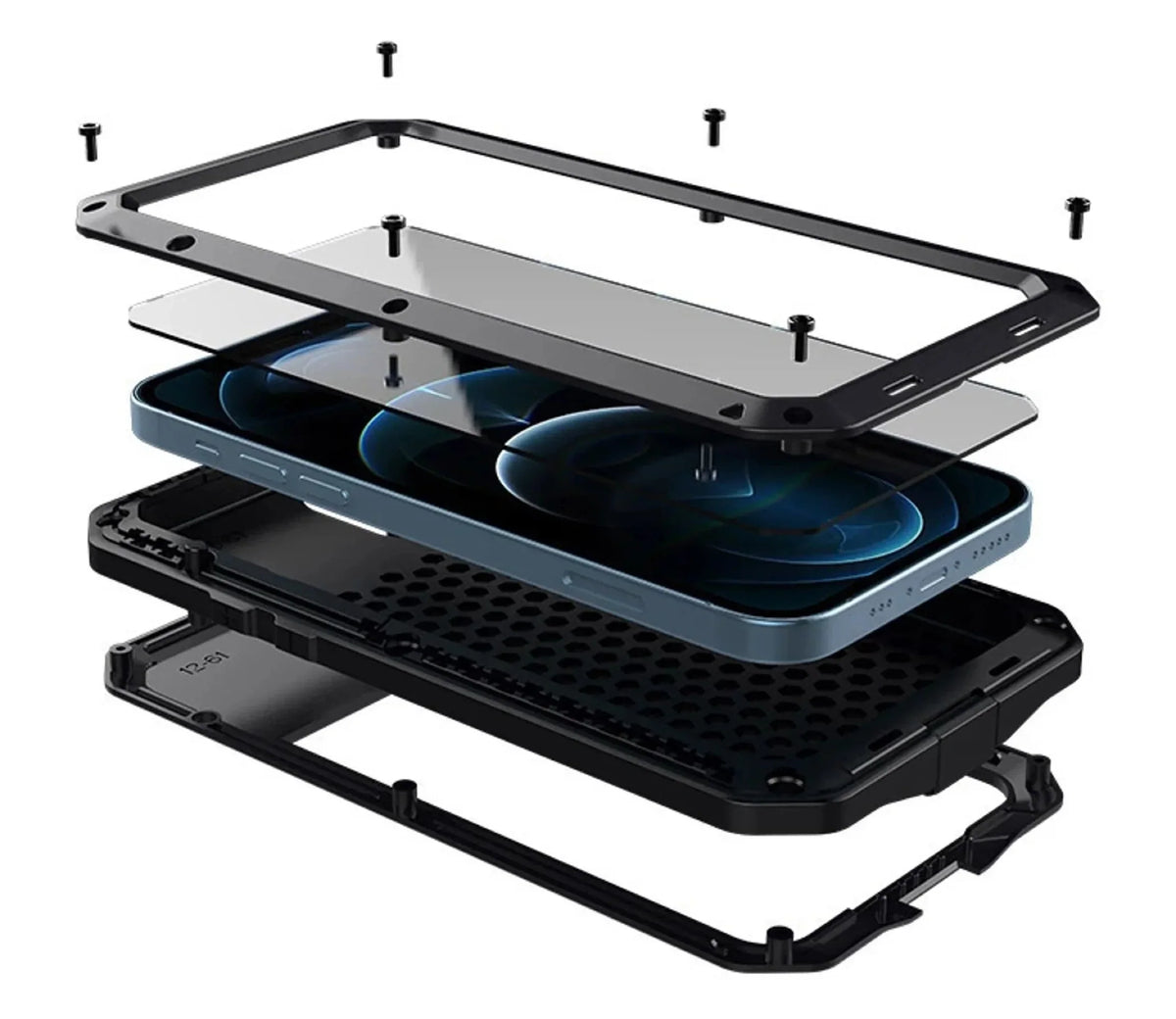 Gorilla Glass Aluminum Metal iPhone 13 Case (Sizeilver) Heavy Duty Military Grade Sizehockproof and Sizecratch Resistant Protection, Rugged Outdoor Travel