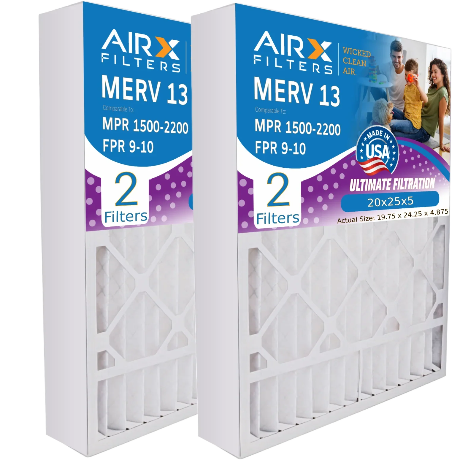 20x25x5 Air Filter MERV Compatible with ReservePro 4501 Premium USizeA Made 20x25x5 Furnace Filter 2 Pack by AIRX FILTERSize WICKED CLEAN AIR.