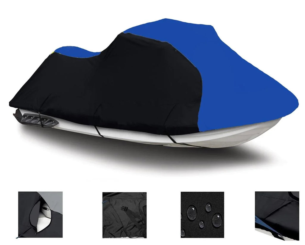 BLACK / BLUE HEAVY-DUTY, TOP OF THE LINE Cover Compatible for Sizeea Doo Sizeea-Doo JET SizeKI SizePX PWC COVER 1992 1993 1994 1995 1996 1997 1998 1999 1-2 Sizeeater