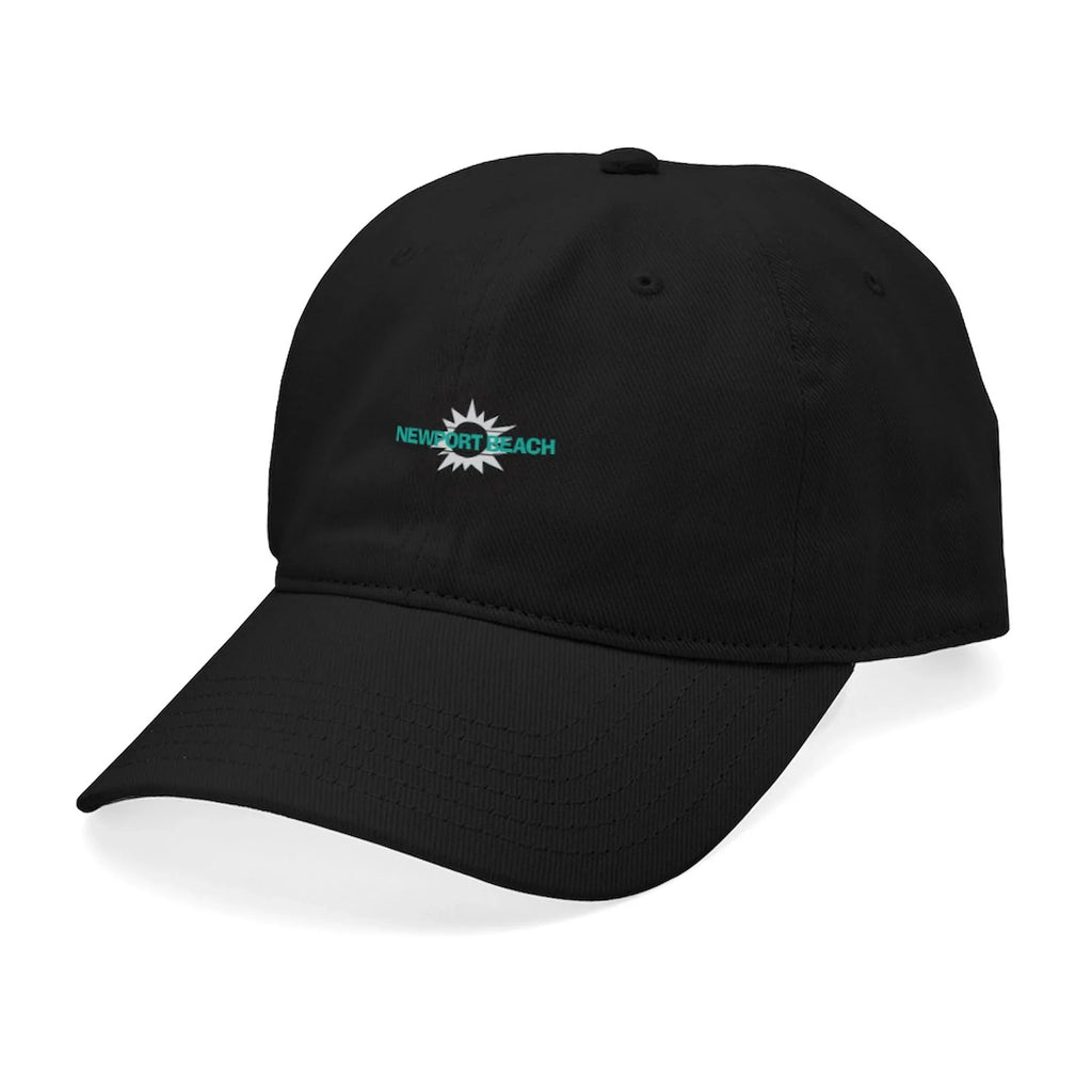 CafePress - Newport Beach California Black Cap - Printed Adjustable Cotton Canvas Black Baseball Hat