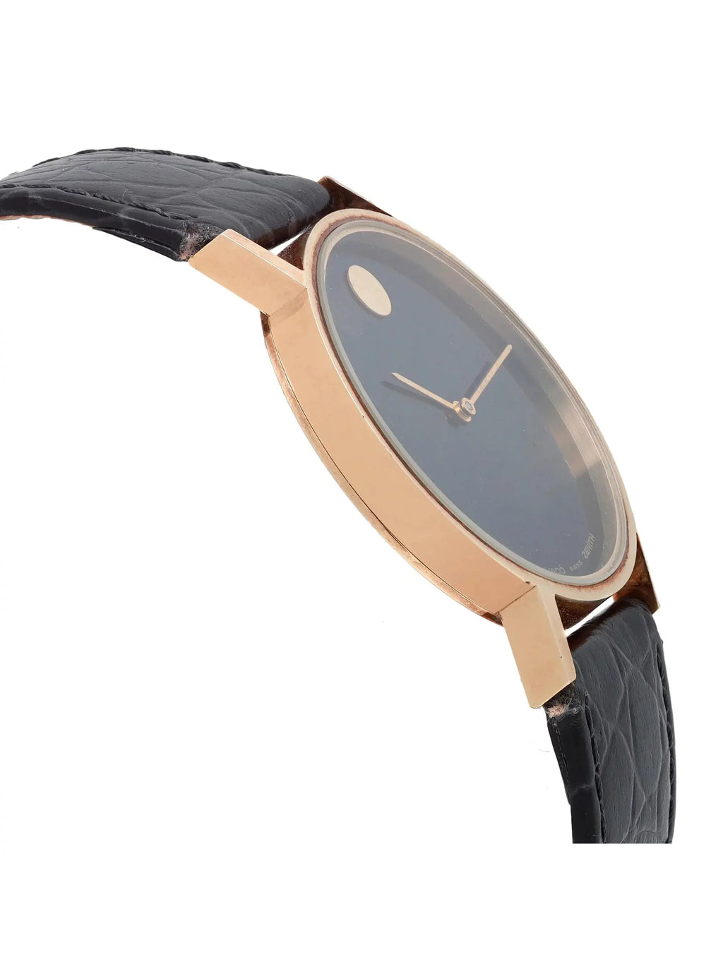 Movado Museum 33mm 14K Yellow Gold Black Dial Zenith Hand Wind Vintage Watch