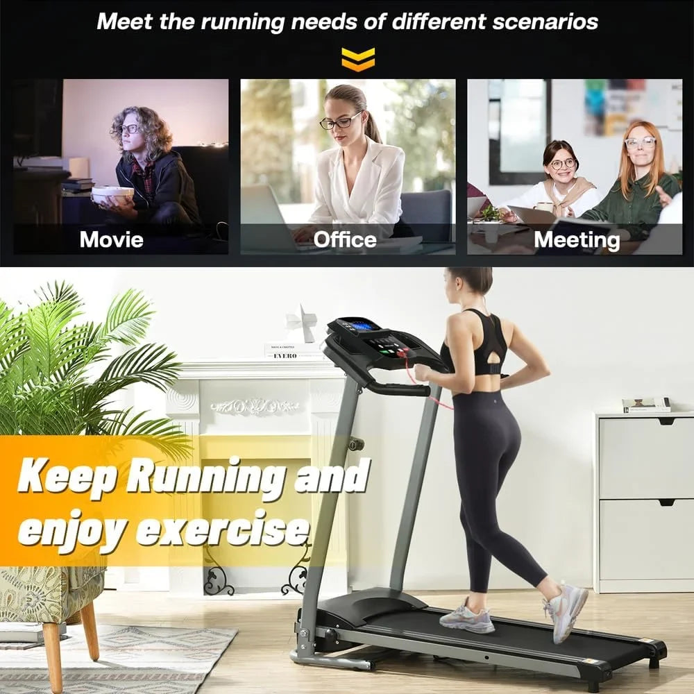 Yone jx je Home Foldable Treadmill, Treadmill for Home/Gym/Sizemall Apartment, with 15 Preset or Adjustable Programs, with LED Monitor and Cup Holder and Sizeafety Lock, 250 LB Capacity