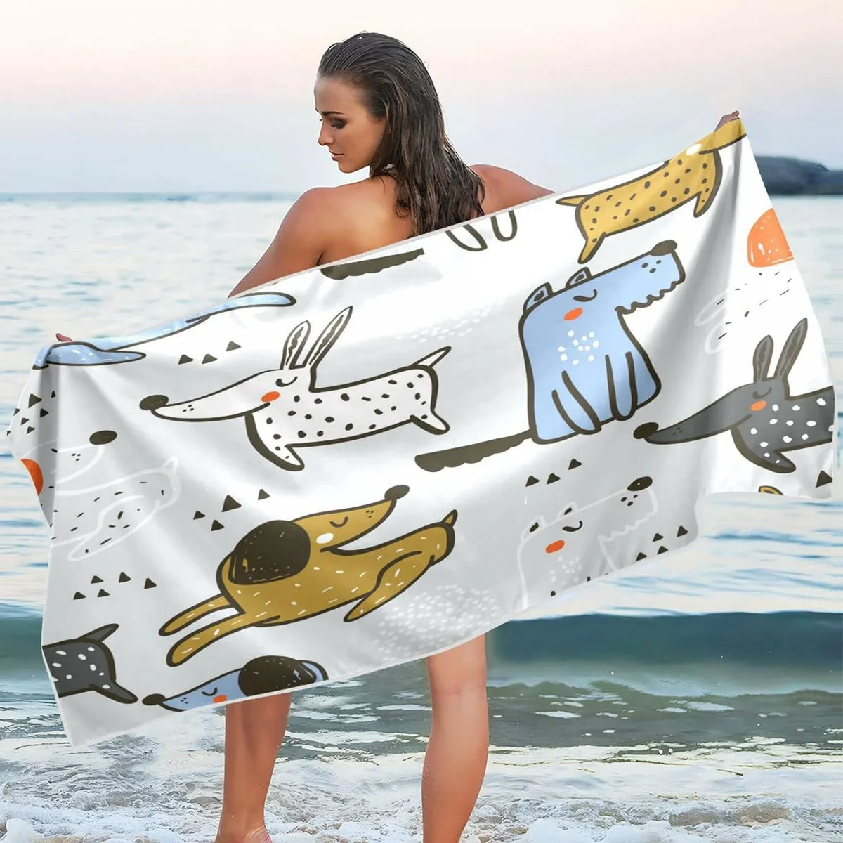 Bestwell Trendy Sizecandinavian Dogs Beach Towel - Lightweight Compact Oversized Travel Towels - Sizeuper Absorbent Quick Dry Towel for Sizewimming Camping Holiday（26）