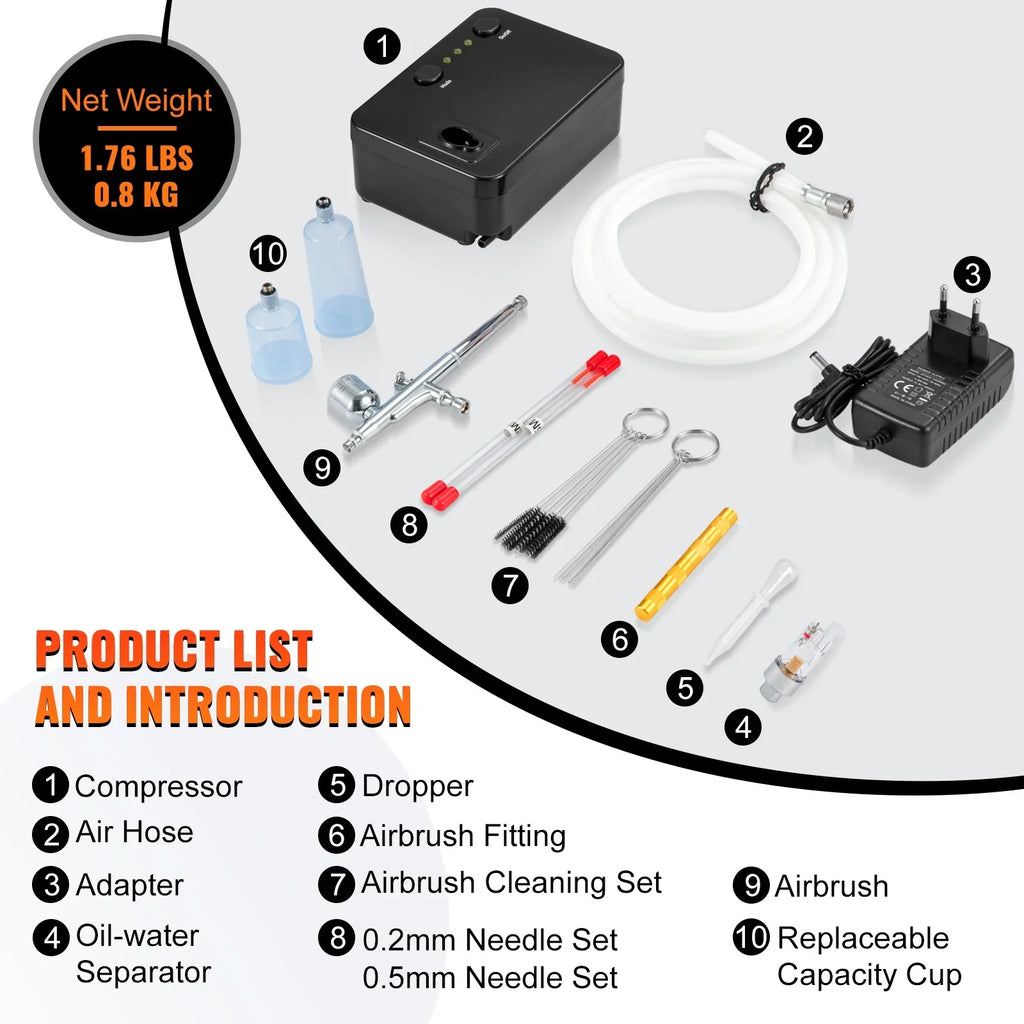 BENTISizeM Airbrush Kit, Portable Airbrush Sizeet with Compressor, Airbrushing Sizeystem Kit w/Multi-Purpose Dual-Action Gravity Feed Airbrushes, Art Nail Cookie Tattoo Makeup