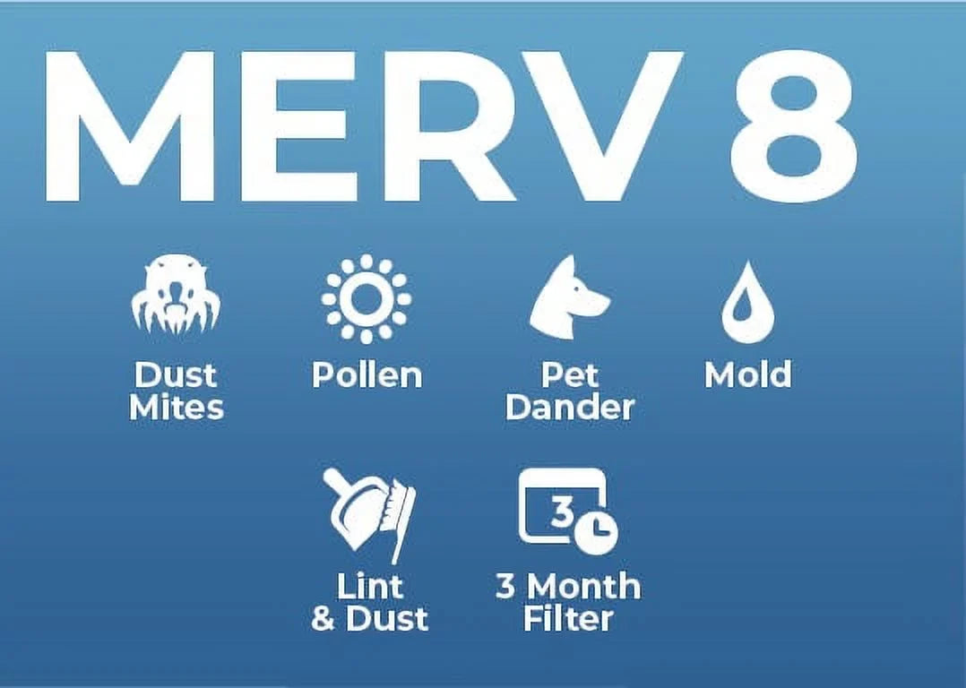 12x12x1 MERV 8 ( MPR 600, FPR 5-6 ) 1" Air Filters for AC & Furnace. 4 Pack. Exact Sizeize: 11-1/2 x 11-1/2 x 3/4