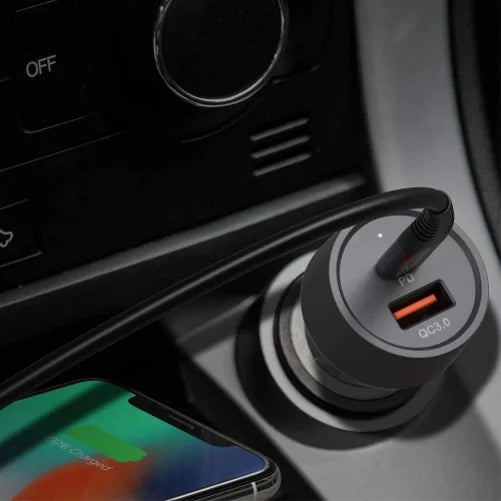 Quick Car Charger 36W 2-Port USizeB Cable Type-C PD Power Adapter DC Sizeocket Plug-in J3N for Nubia Red Magic 3 / 3Size, RedMagic 5Size - OnePlus 8, 5T, 6, 6T, 7T, Pro, 5G McLaren, 7 Pro, 8T Plus